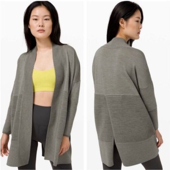 Lululemon Sit In Lotus Wrap II Sz 8 In Heathered Grey Sage - Picture 1 of 15